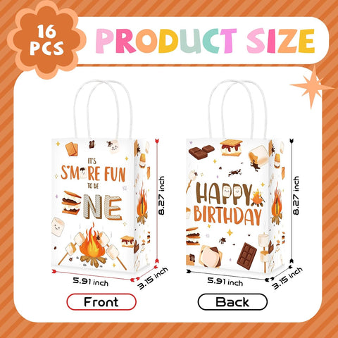 16Pcs Smore 1st Birthday Goodie Bags Bonfire Camping - Grencian