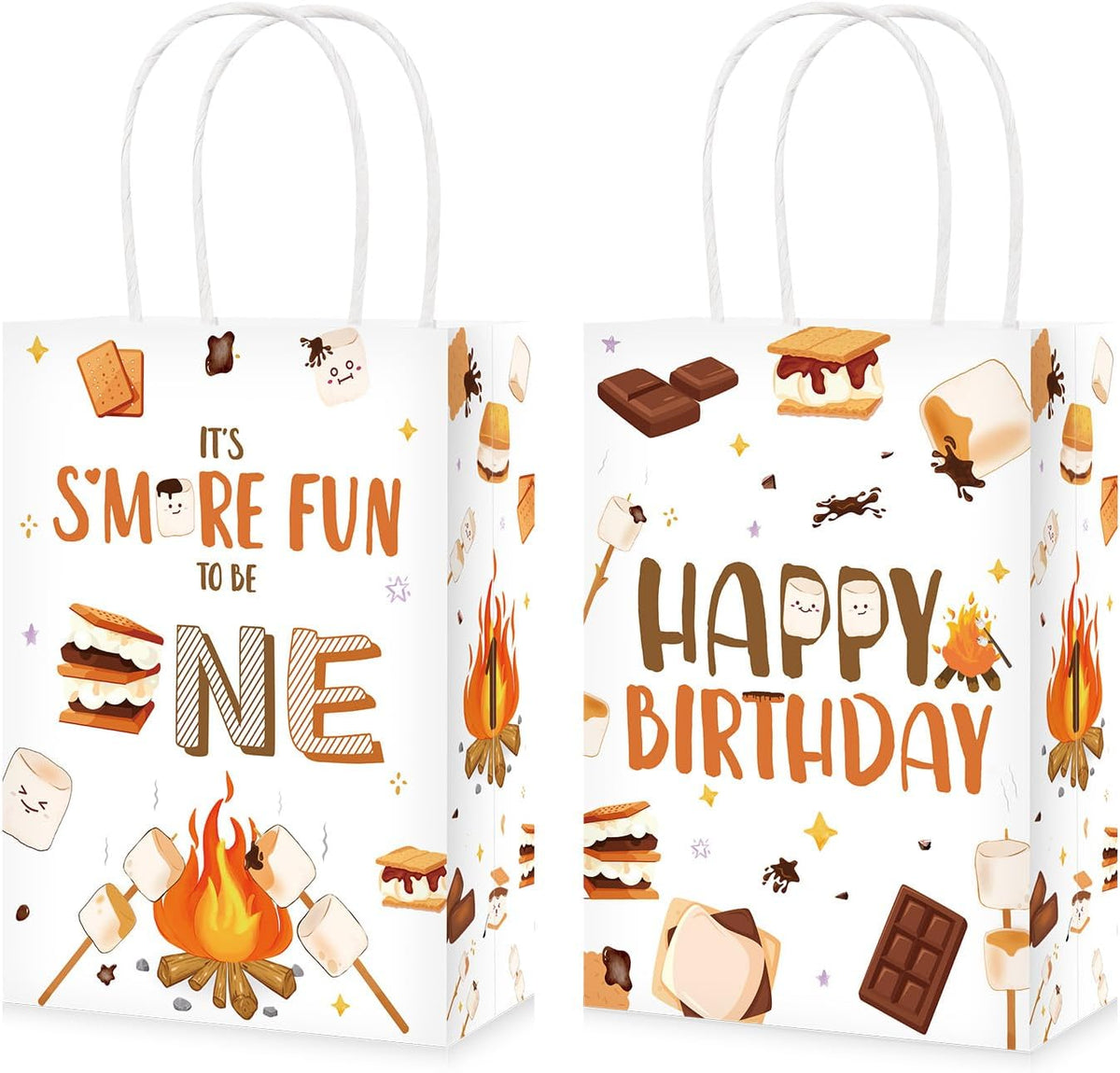 16Pcs Smore 1st Birthday Goodie Bags Bonfire Camping - Grencian
