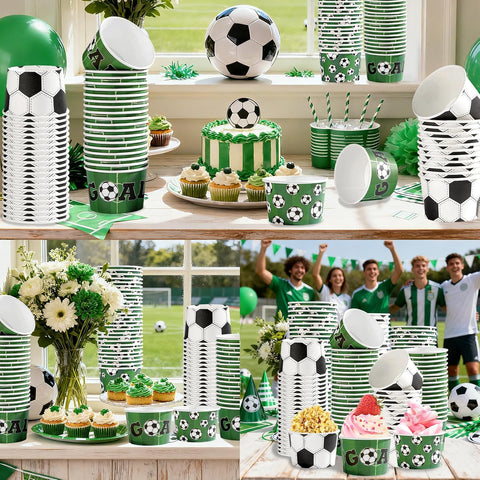 Package contents infographic showing 120 soccer ice cream cups