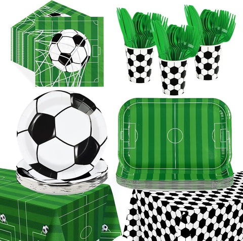 170Pcs Soccer Sports Party Decorations Serves 24 - Grencian