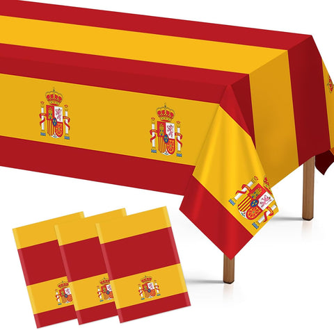 Grencian 3-piece Spain flag tablecloth set with Spanish fiesta design
