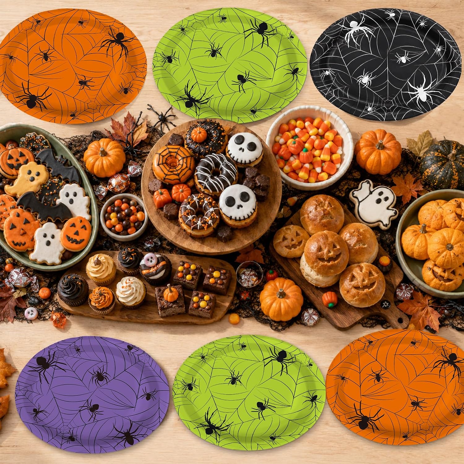 Oval Halloween plate holding party food