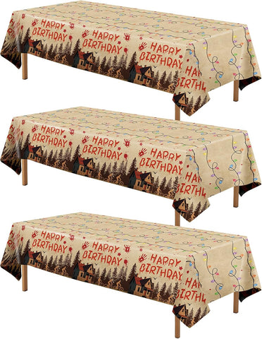 Grencian 3-piece spooky rustic alphabet tablecloth set with retro bulbs