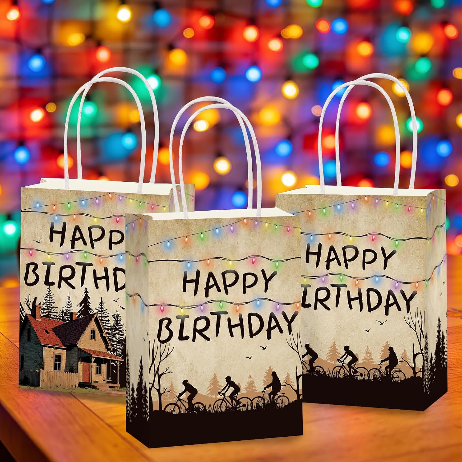 16Pcs Spooky Rustic Alphabet Goodie Bags Halloween - Grencian