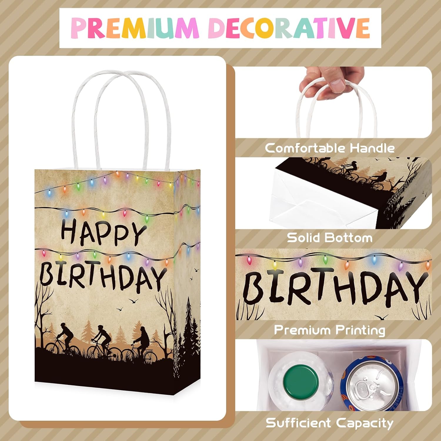 16Pcs Spooky Rustic Alphabet Goodie Bags Halloween - Grencian