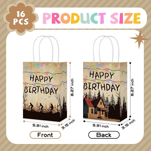 16Pcs Spooky Rustic Alphabet Goodie Bags Halloween - Grencian