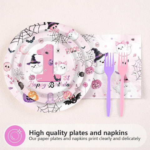 Full 96 piece Spooky One first birthday set
