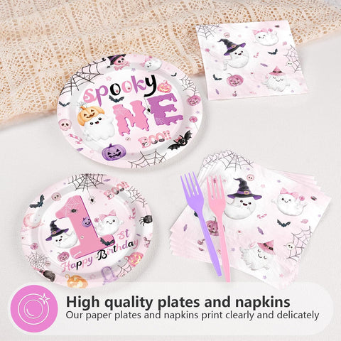 Close up of the pink and purple ghost plate artwork
