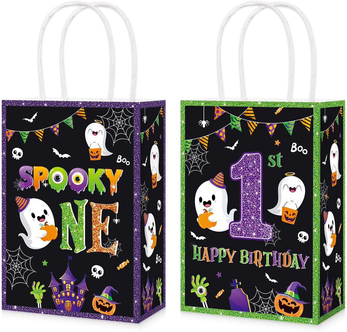 16Pcs Spooky One Halloween 1st Birthday Favor Bags - Grencian