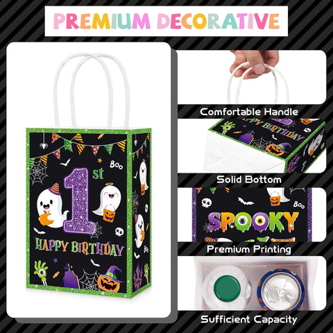 16Pcs Spooky One Halloween 1st Birthday Favor Bags - Grencian