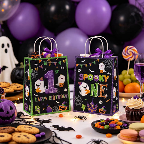 16Pcs Spooky One Halloween 1st Birthday Favor Bags - Grencian
