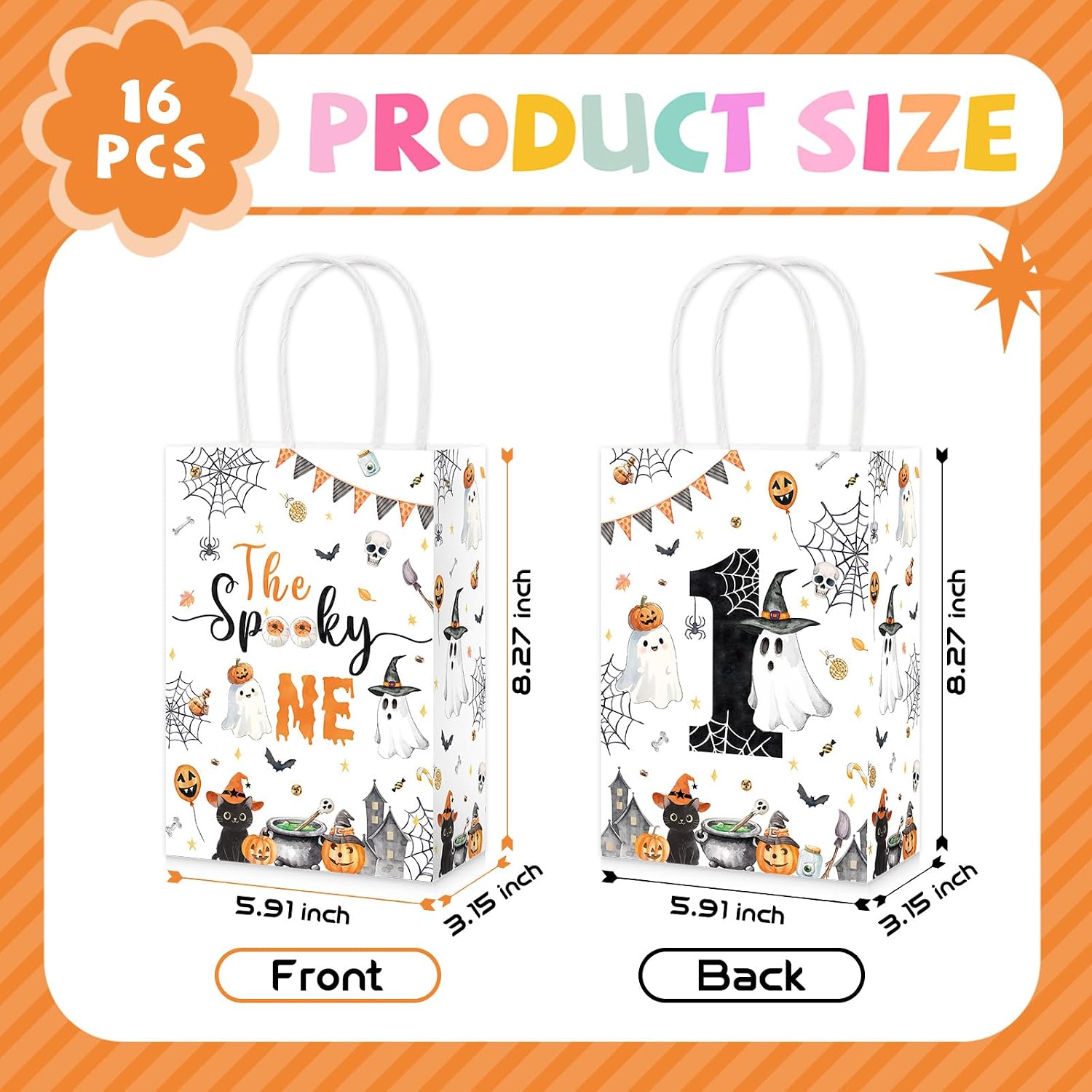 16Pcs The Spooky One 1st Birthday Party Favor Bags - Grencian