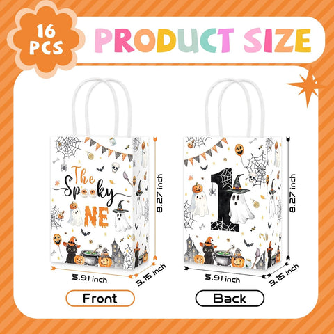 16Pcs The Spooky One 1st Birthday Party Favor Bags - Grencian