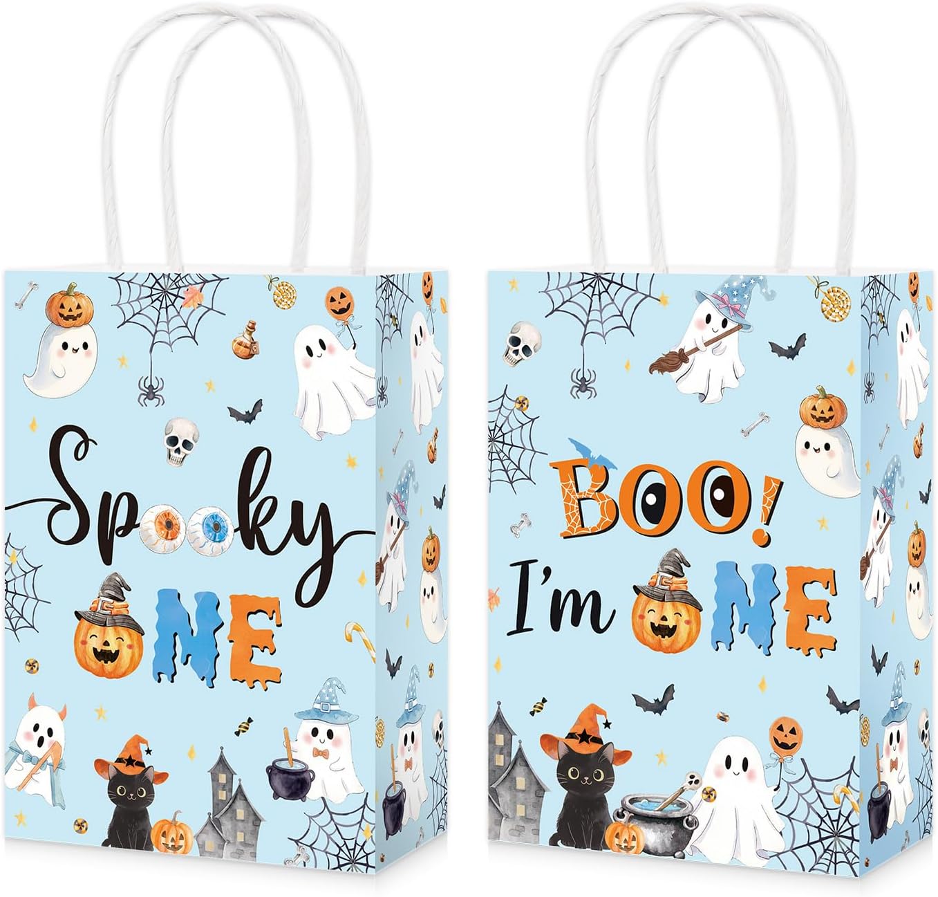 16Pcs Spooky One Halloween 1st Birthday Party Favor Bags - Grencian