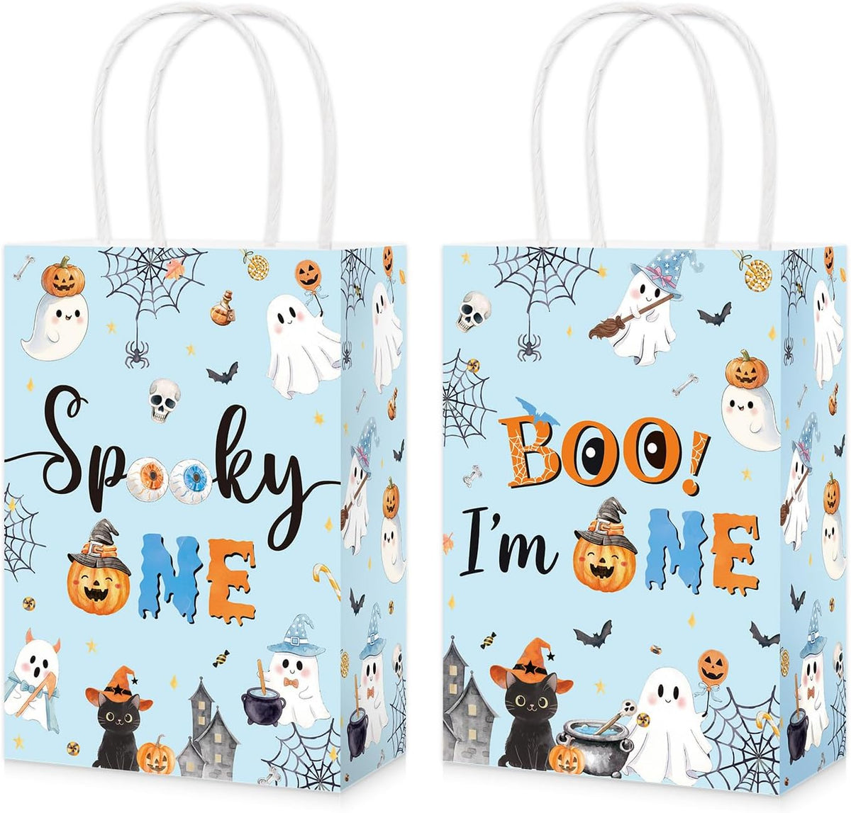 16Pcs Spooky One Halloween 1st Birthday Party Favor Bags - Grencian