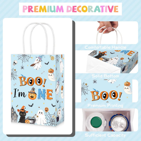 16Pcs Spooky One Halloween 1st Birthday Party Favor Bags - Grencian