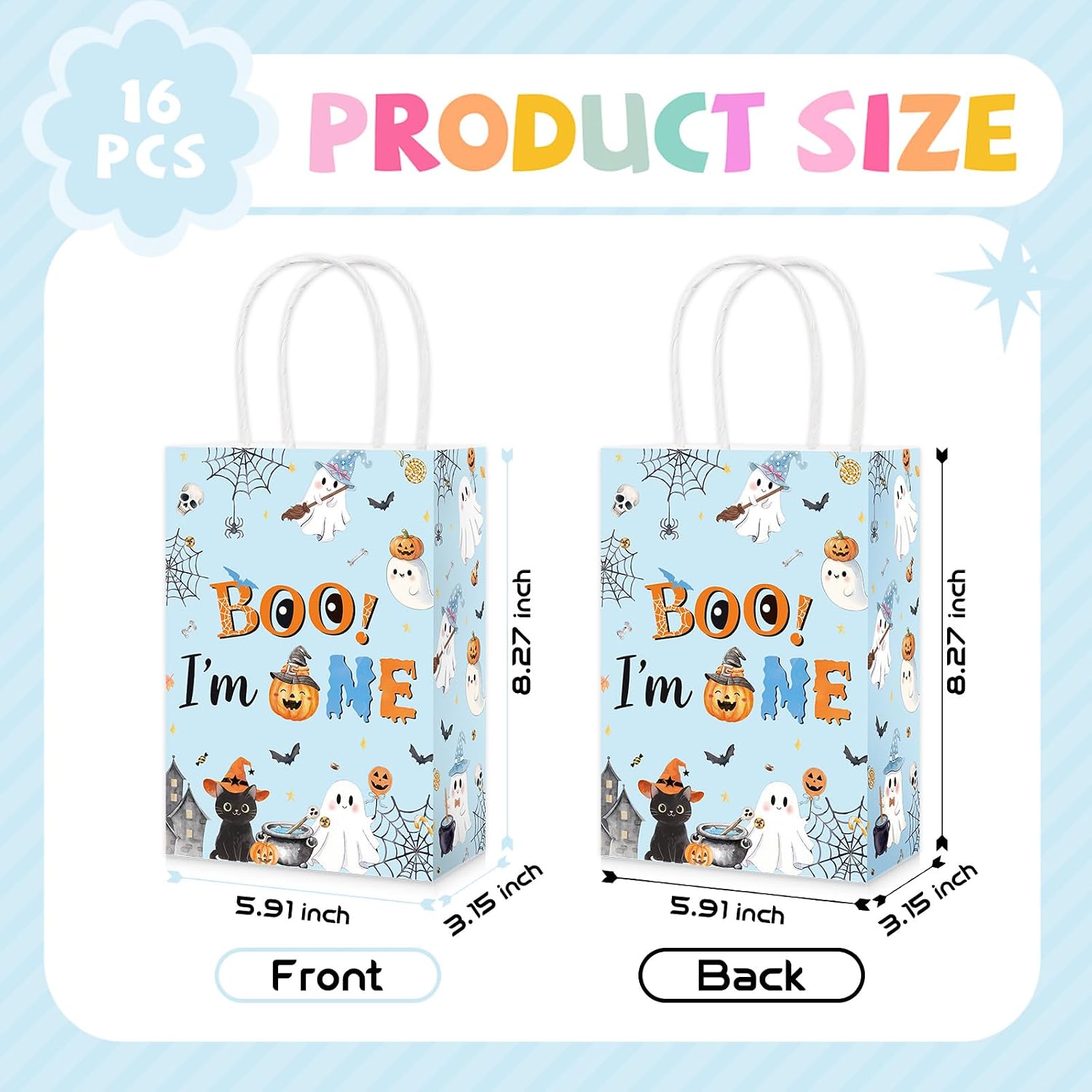 16Pcs Spooky One Halloween 1st Birthday Party Favor Bags - Grencian