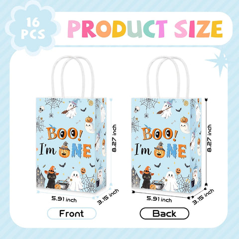 16Pcs Spooky One Halloween 1st Birthday Party Favor Bags - Grencian