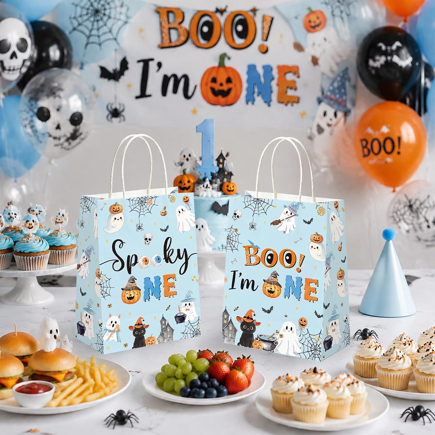 16Pcs Spooky One Halloween 1st Birthday Party Favor Bags - Grencian