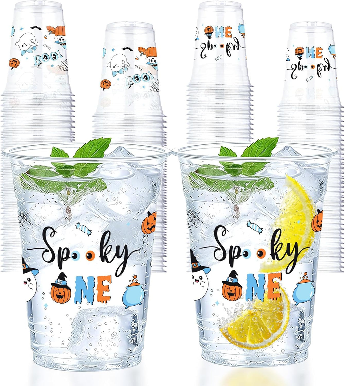 Grencian 50Pcs 16oz Spooky One Halloween plastic cups