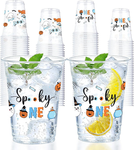 Grencian 50Pcs 16oz Spooky One Halloween plastic cups