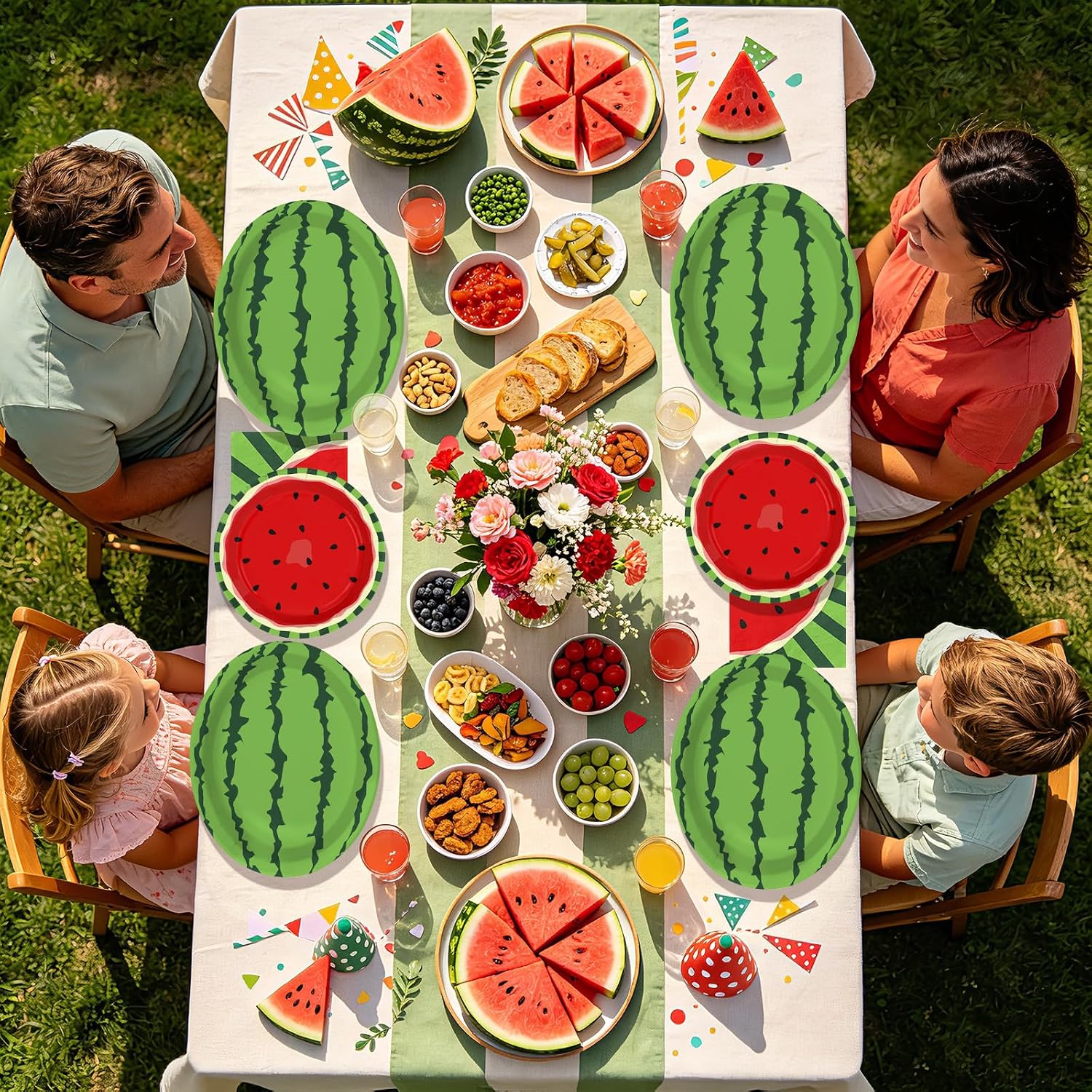 150 Pcs Watermelon Party Plates and Napkins - Grencian