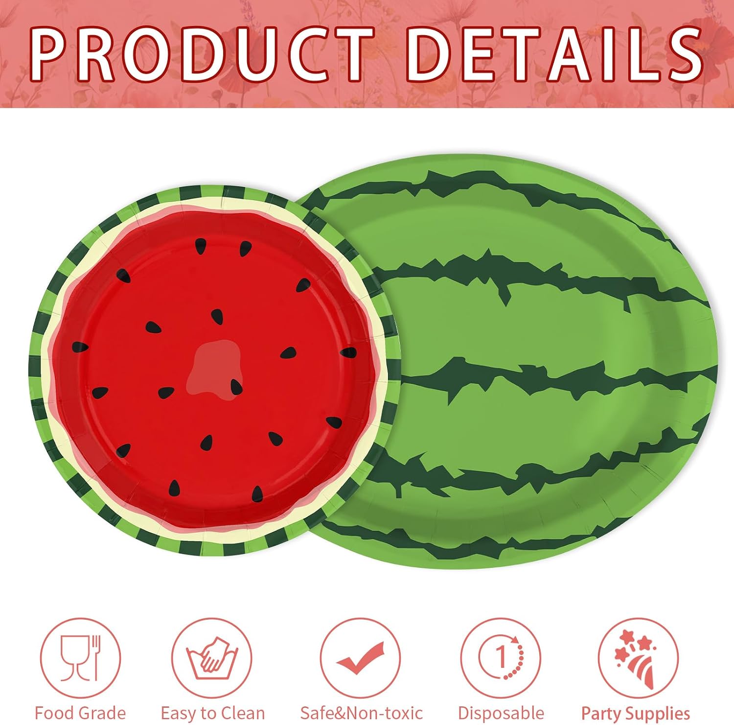 150 Pcs Watermelon Party Plates and Napkins - Grencian