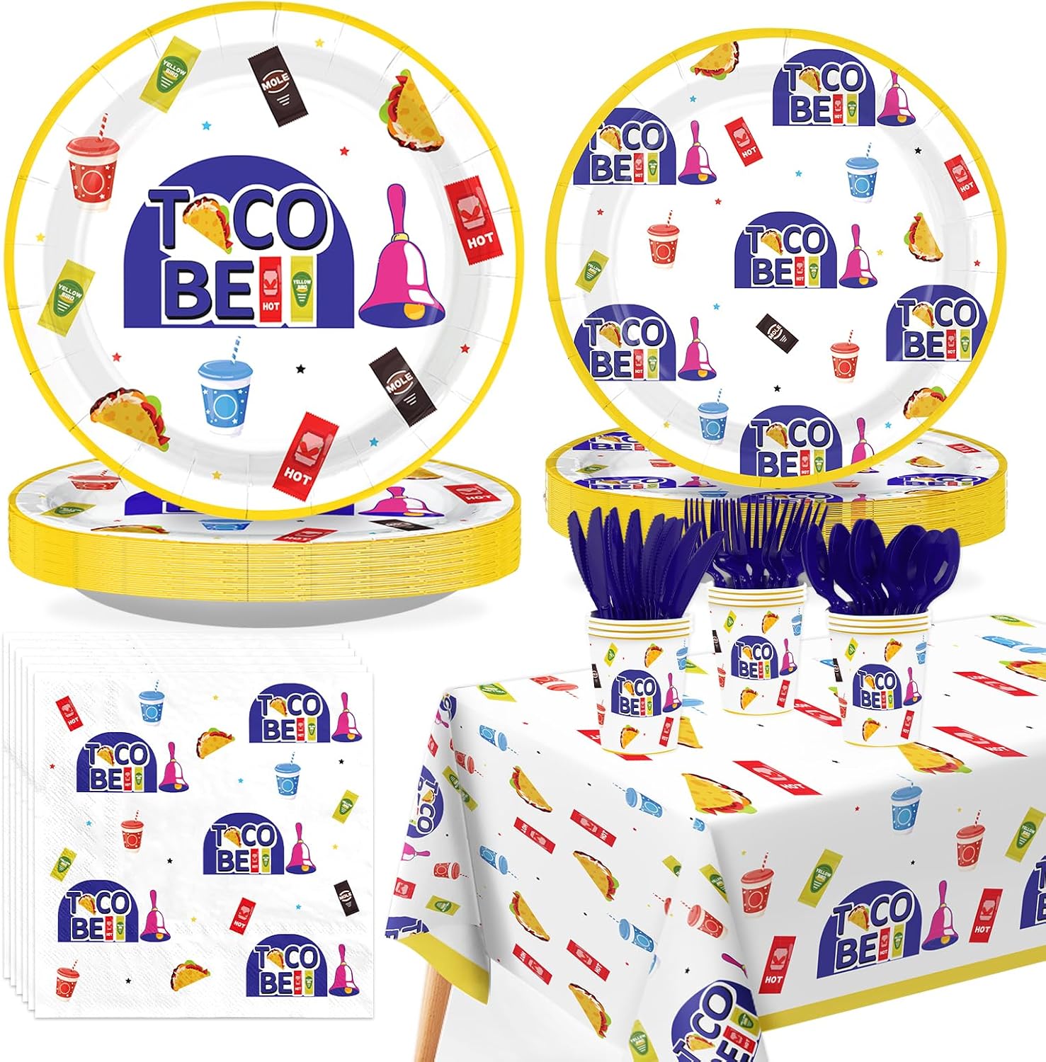 170Pcs Taco Quesadilla Party Supplies Serves 24 - Grencian