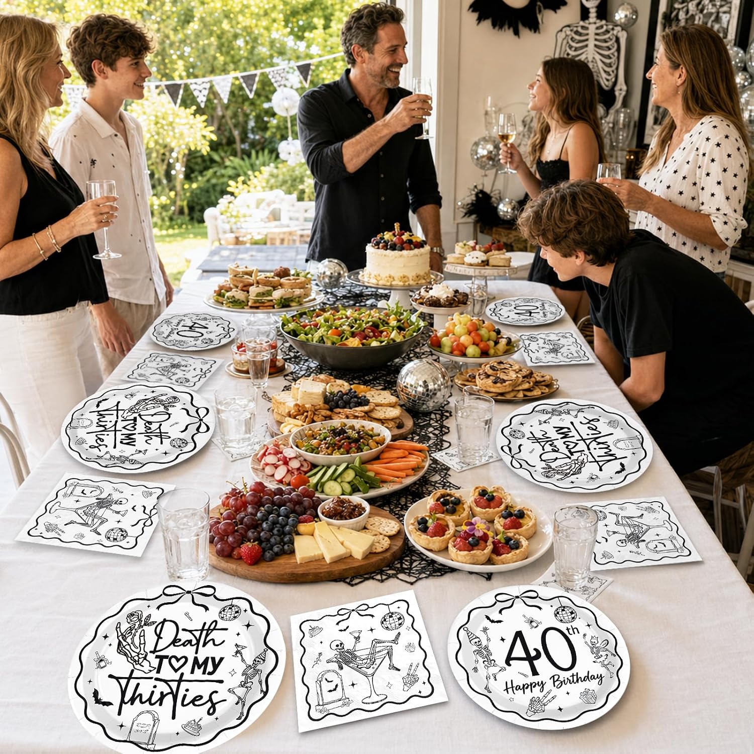 Party table styled with the Death to My Thirties supplies