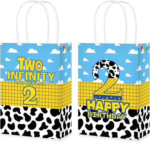 16Pcs Toy 2nd Birthday Goodie Bags Cartoon Sky Blue - Grencian