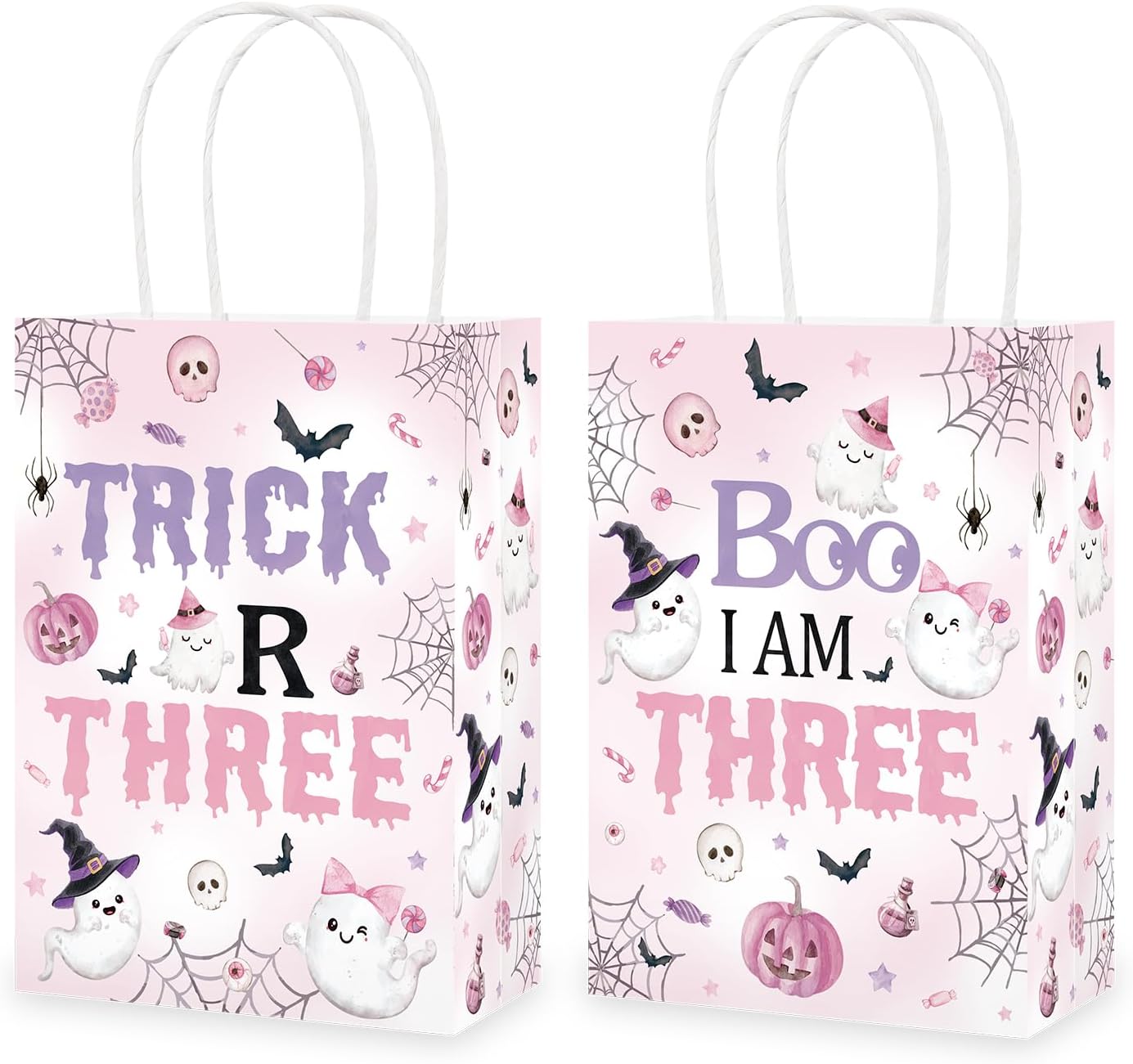16Pcs Halloween 3rd Birthday Trick Or Three Goodie Bags - Grencian