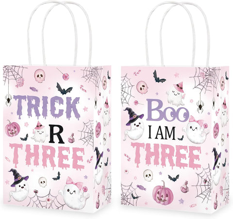 16Pcs Halloween 3rd Birthday Trick Or Three Goodie Bags - Grencian