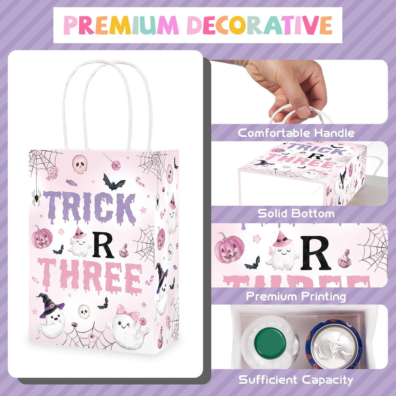 16Pcs Halloween 3rd Birthday Trick Or Three Goodie Bags - Grencian