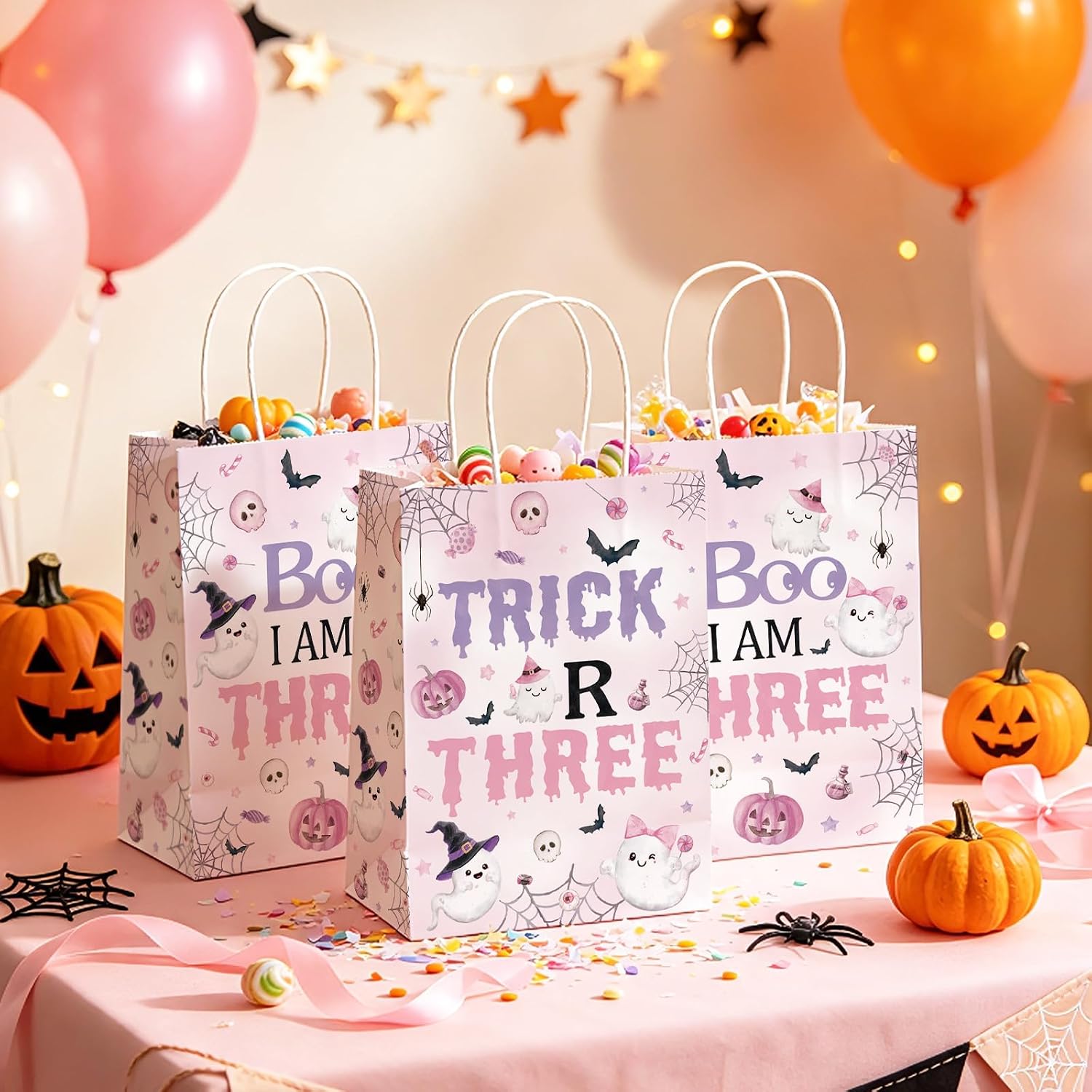 16Pcs Halloween 3rd Birthday Trick Or Three Goodie Bags - Grencian