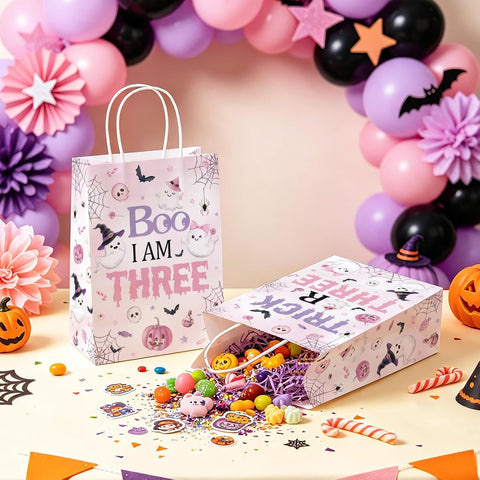 16Pcs Halloween 3rd Birthday Trick Or Three Goodie Bags - Grencian
