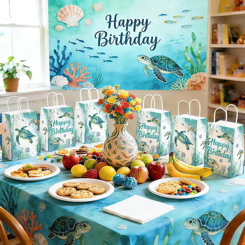 16Pcs Sea Turtle Birthday Goodie Bags Ocean Animal - Grencian