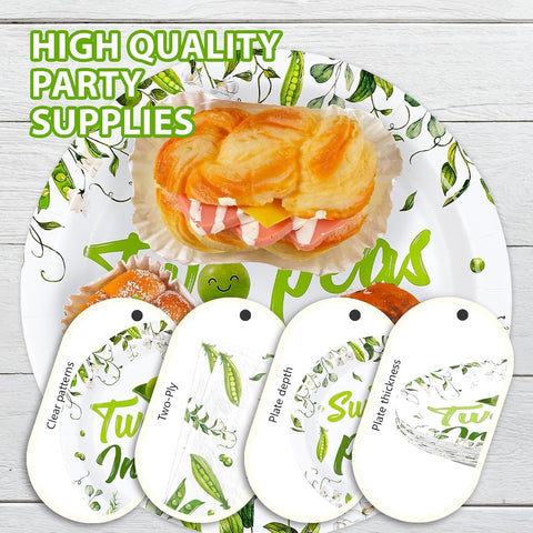 168Pcs Two Peas in a Pod Baby Shower Party Supplies Serves 24 - Grencian