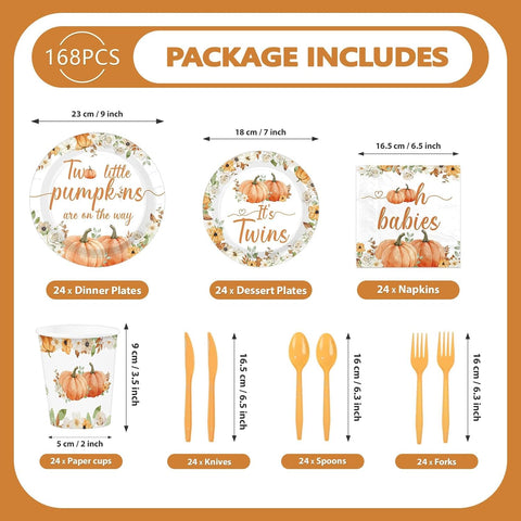 Pumpkin and autumn floral design on a 9 inch dinner plate