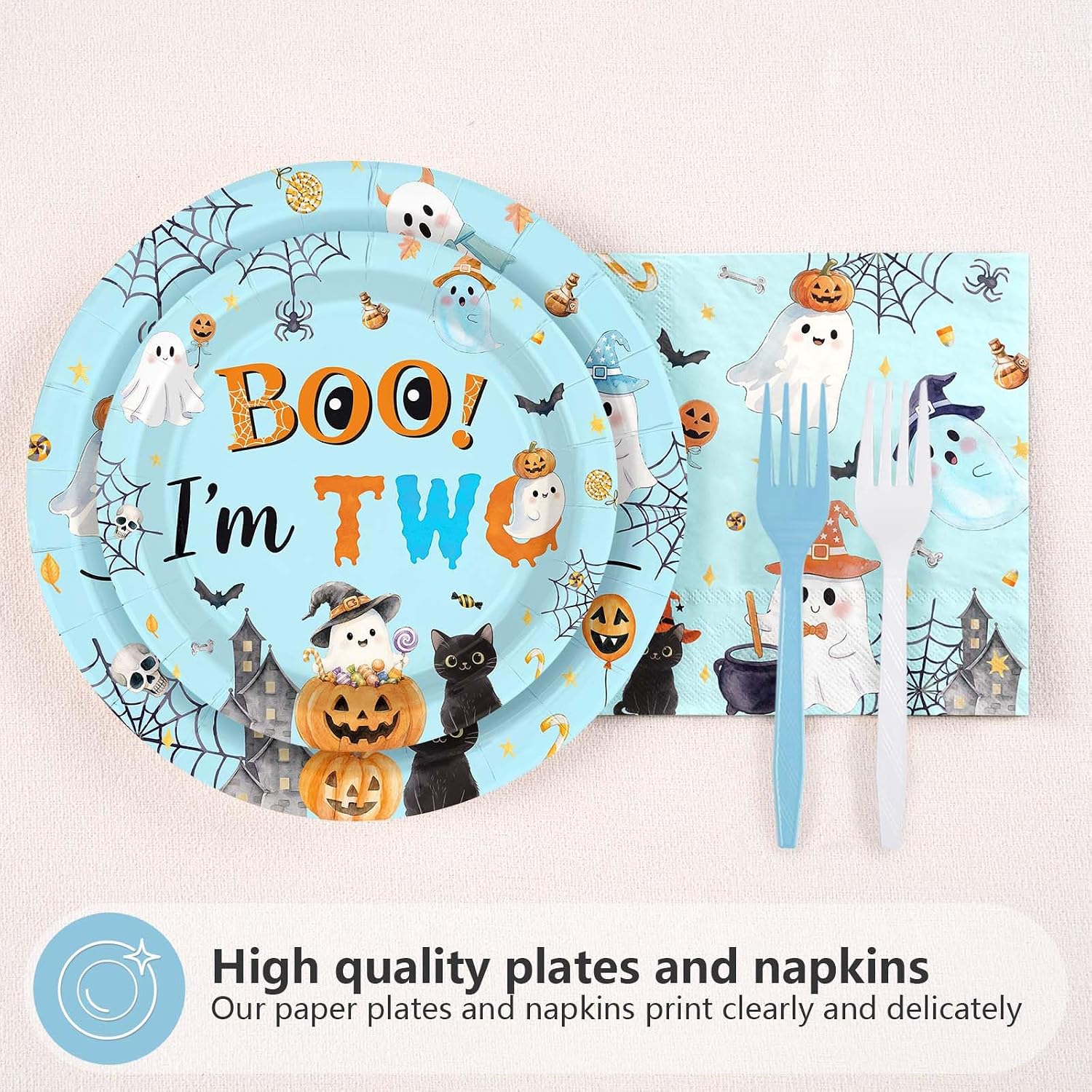 Full 96 piece Two Spooky 2nd birthday set