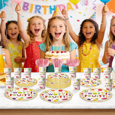 168Pcs Twotti Fruity Girl 2nd Birthday Party Supplies Serves 24 - Grencian