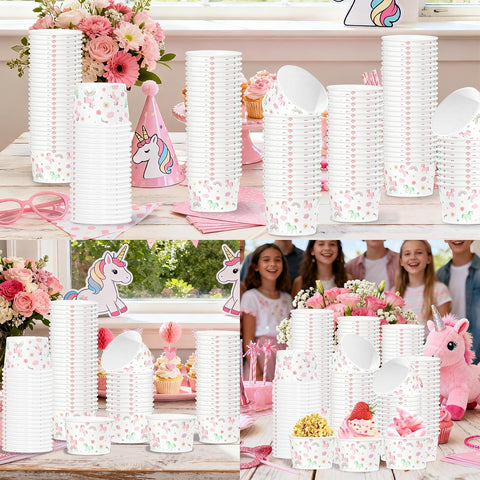 Package contents infographic showing 120 unicorn ice cream cups