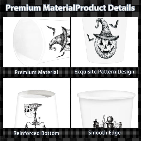 Premium material and pattern detail of the gothic Halloween cups