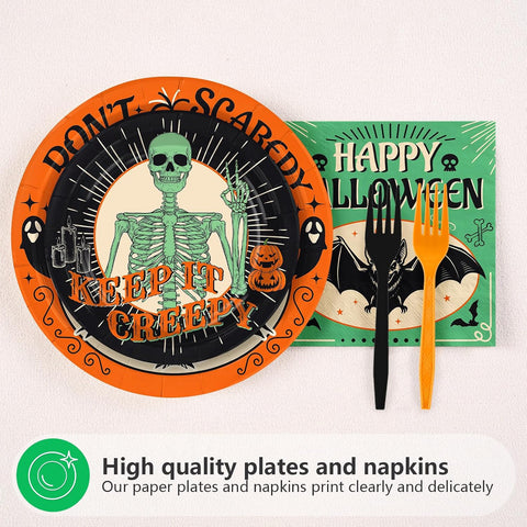 Greencian 200Pcs Halloween Vintage Spooky Supplies Serves 50 - Grencian