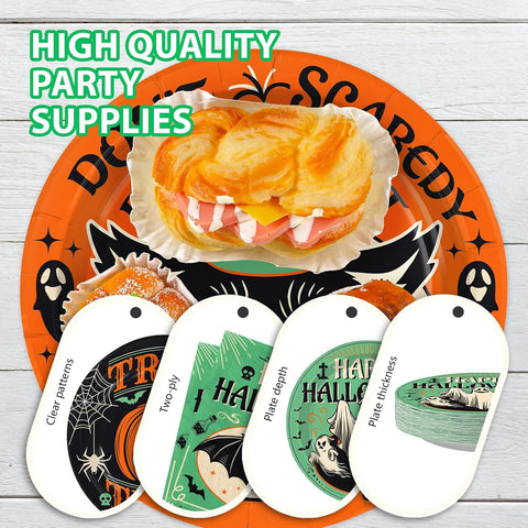 Greencian 200Pcs Halloween Vintage Spooky Supplies Serves 50 - Grencian
