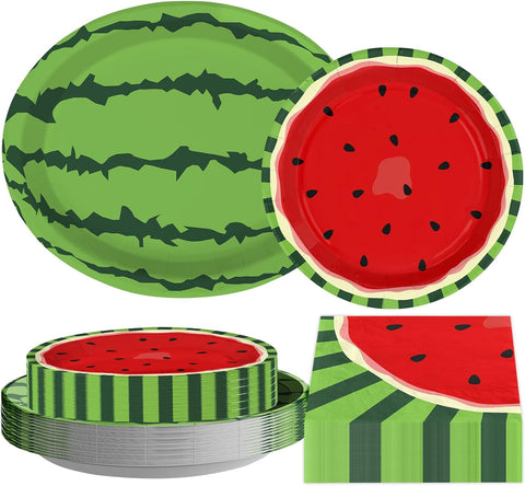 150 Pcs Watermelon Party Plates and Napkins - Grencian