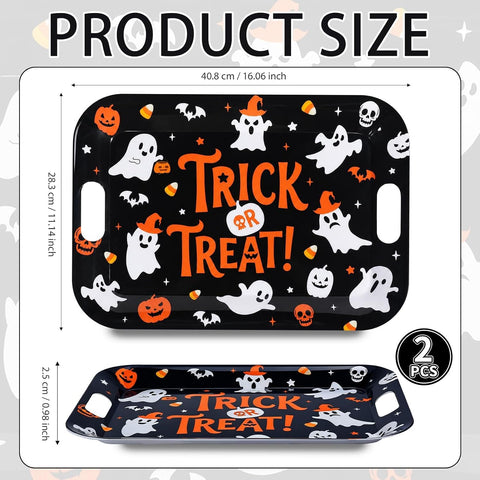 Both Halloween witch ghost melamine serving trays
