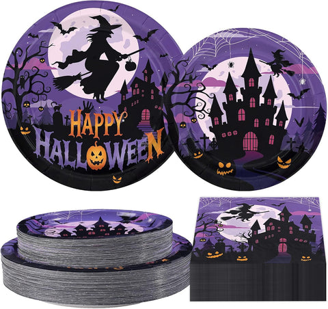 200Pcs Halloween Witch Party Supplies Serves 50 - Grencian