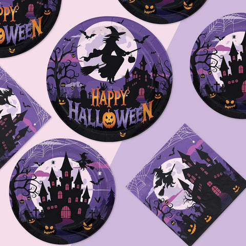 200Pcs Halloween Witch Party Supplies Serves 50 - Grencian