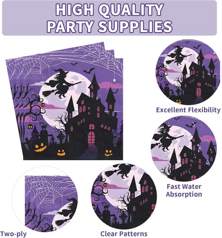 200Pcs Halloween Witch Party Supplies Serves 50 - Grencian