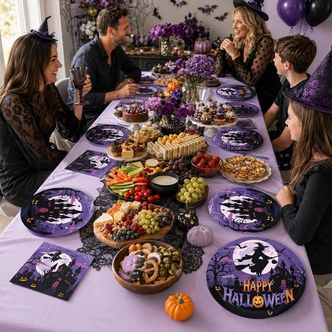 200Pcs Halloween Witch Party Supplies Serves 50 - Grencian